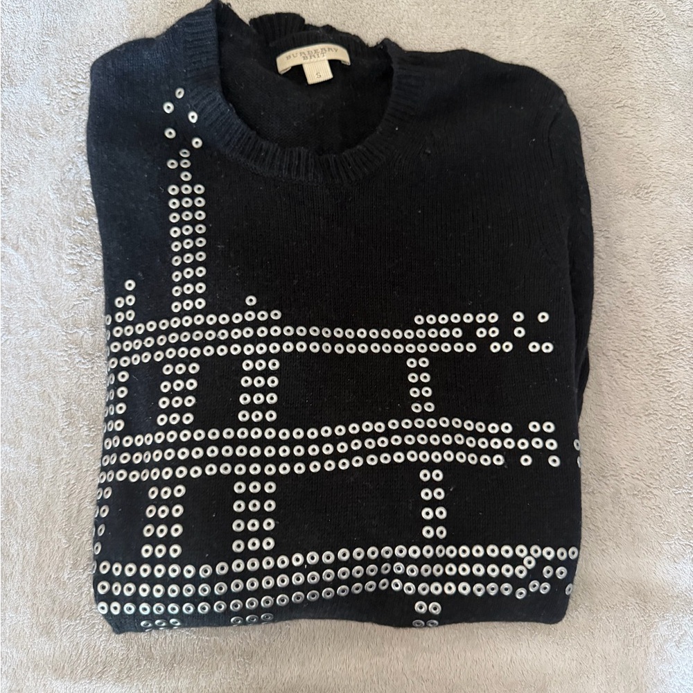 Burberry Black Checkered Women's Wool Sweater - Picture 2 of 13
